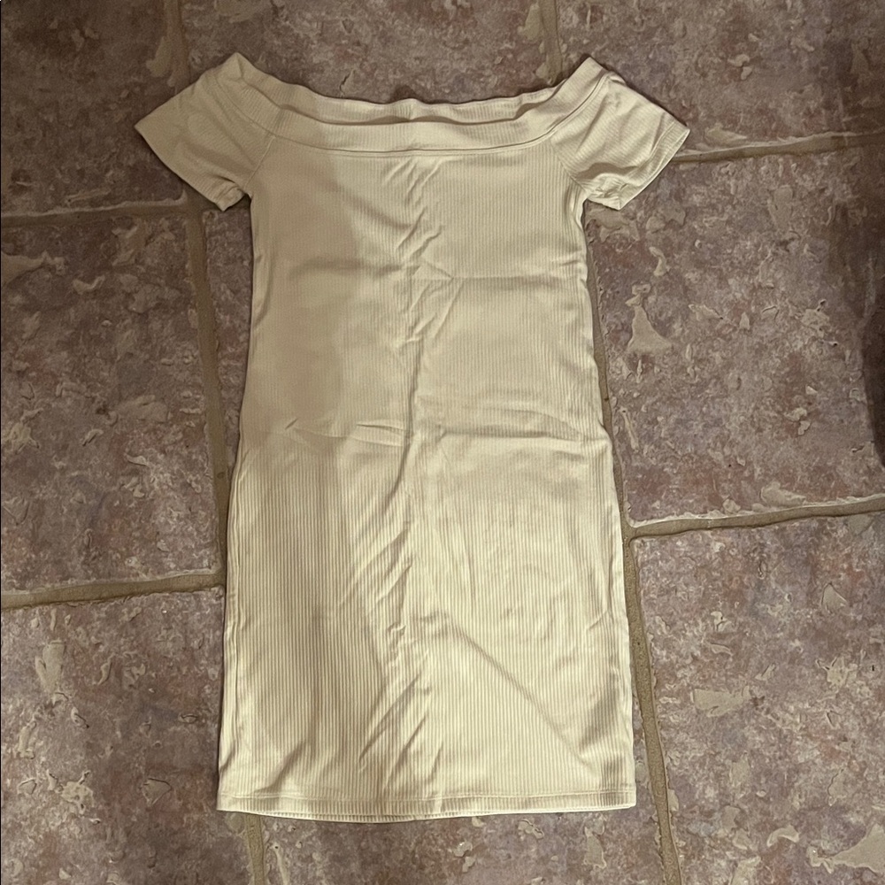Old Navy Cream Off-Shoulder Mini Dress